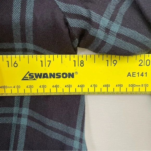 MADEWELL Plaid Black Green Collared Wrap Front Top Small - Picture 7 of 9